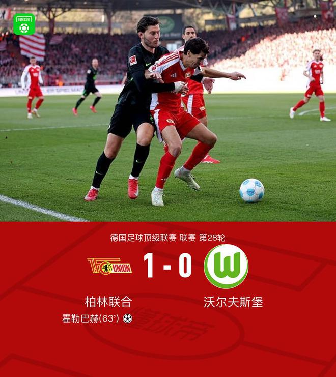 柏林聯(lián)合勝狼堡，霍勒巴赫獨(dú)中制三連敗