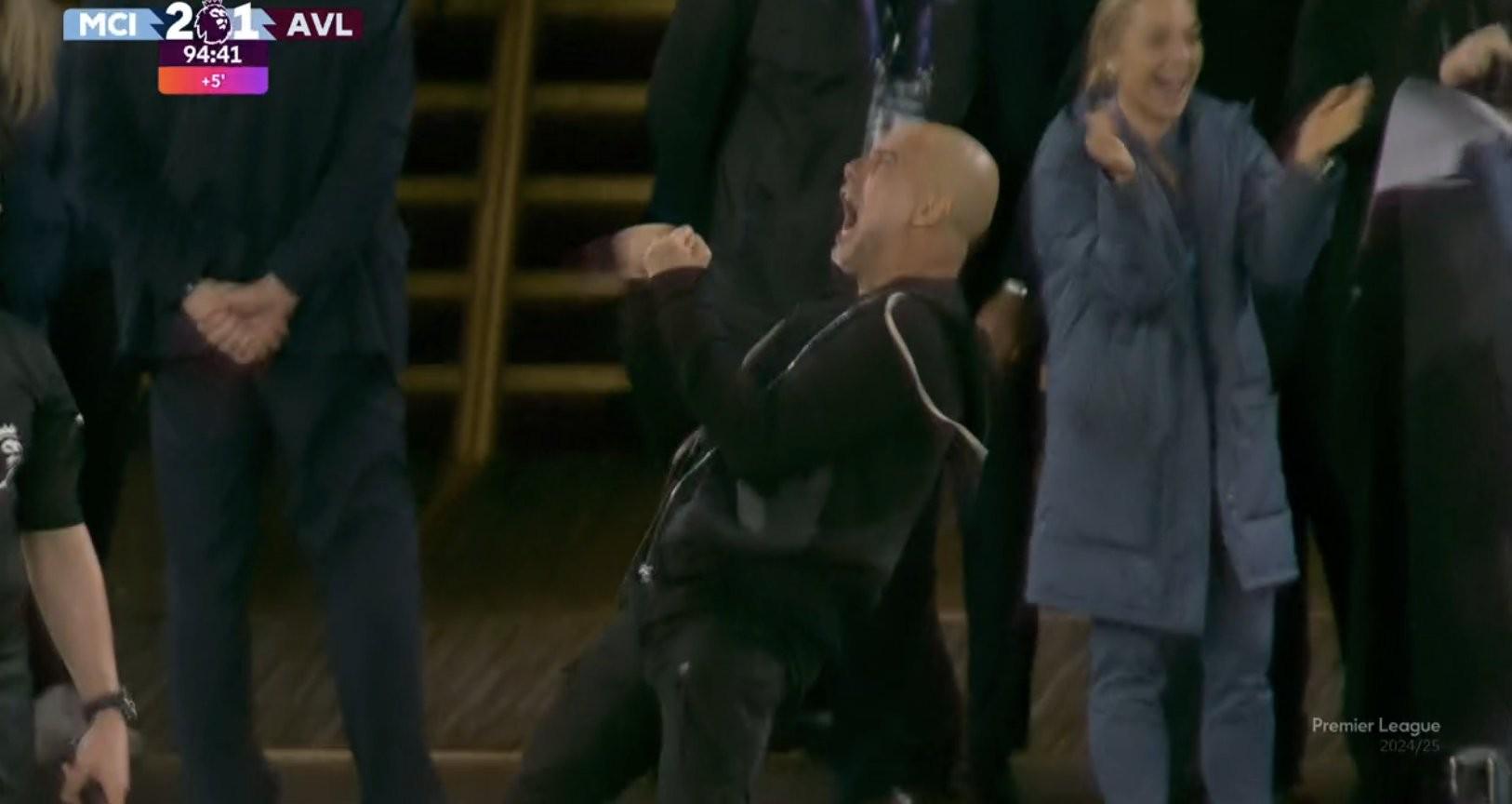 宣泄壓力！努內(nèi)斯9321絕殺維拉后，瓜迪奧拉瘋狂怒吼慶祝