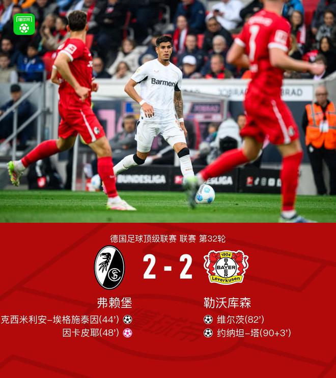 勒沃勝弗賴堡，拜仁奪冠；維爾茨進球，塔絕平。