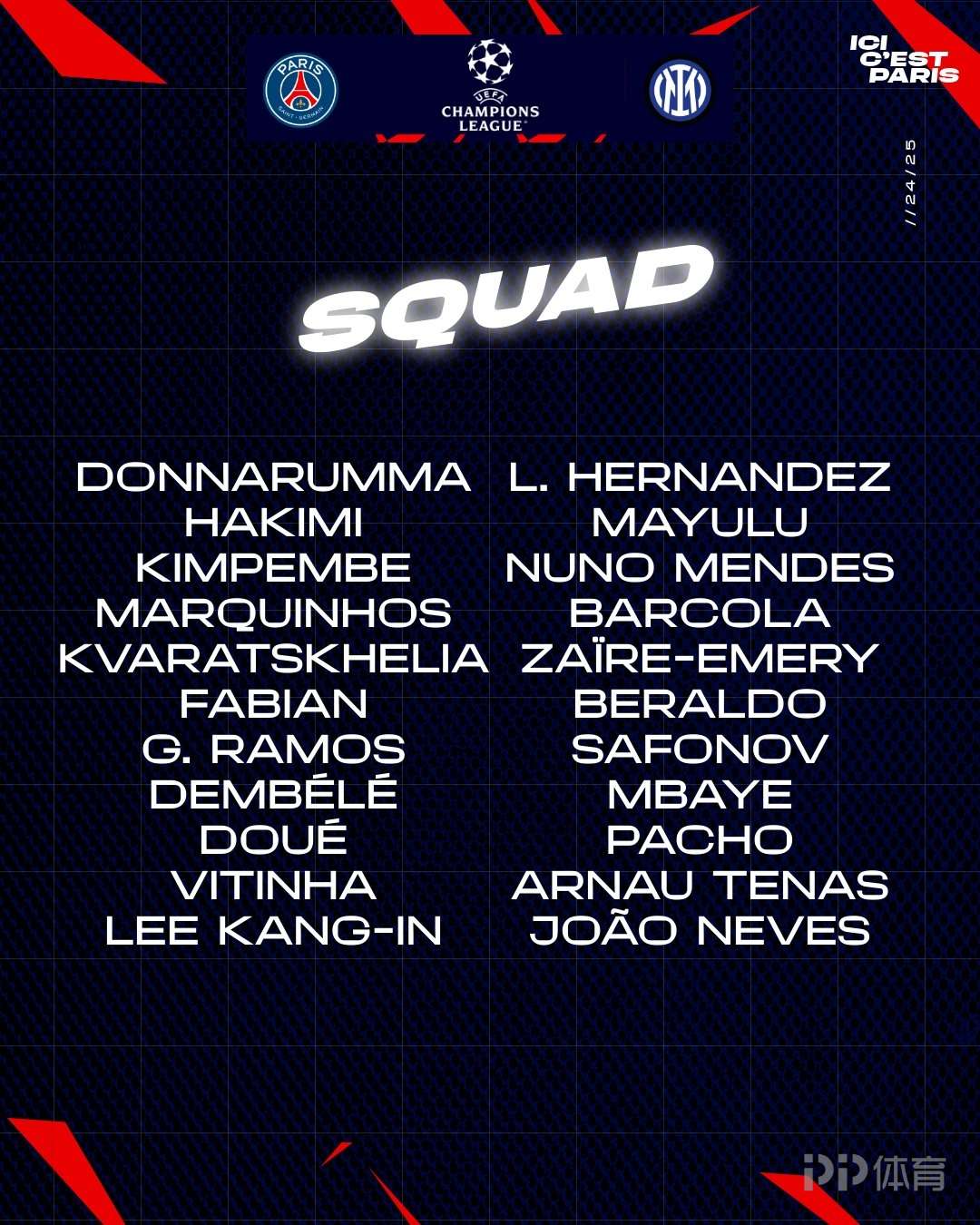 巴黎歐冠決賽名單：登貝萊、K77領(lǐng)銜 阿什拉夫、李剛?cè)试诹? /></a>
                  <div   id=