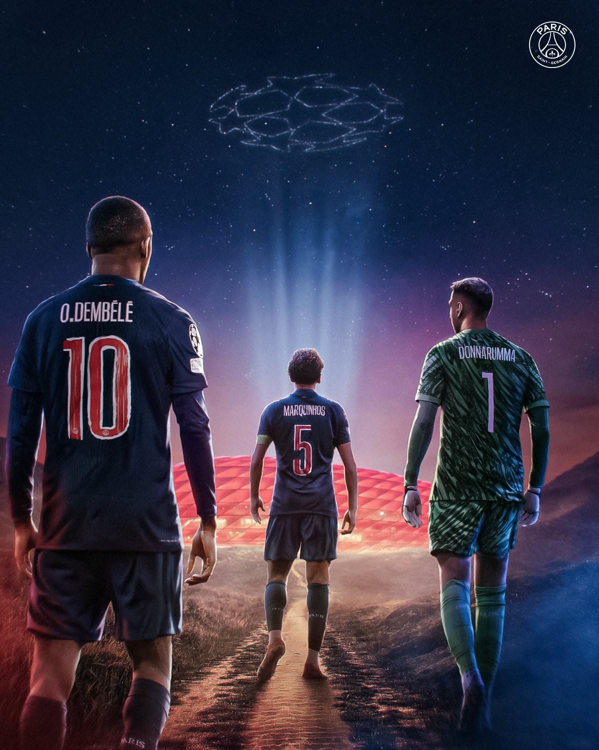 巴黎發(fā)布?xì)W冠決賽海報：我們的歐冠之旅只剩最后一步！