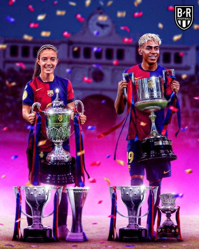 比肩男足，巴薩女足本賽季也加冕國內(nèi)賽事三冠王