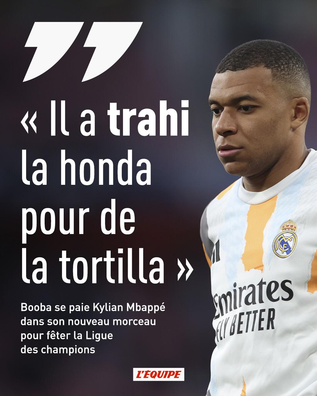 說(shuō)唱歌手Booba發(fā)新歌慶祝巴黎首奪歐冠，并嘲諷姆巴佩