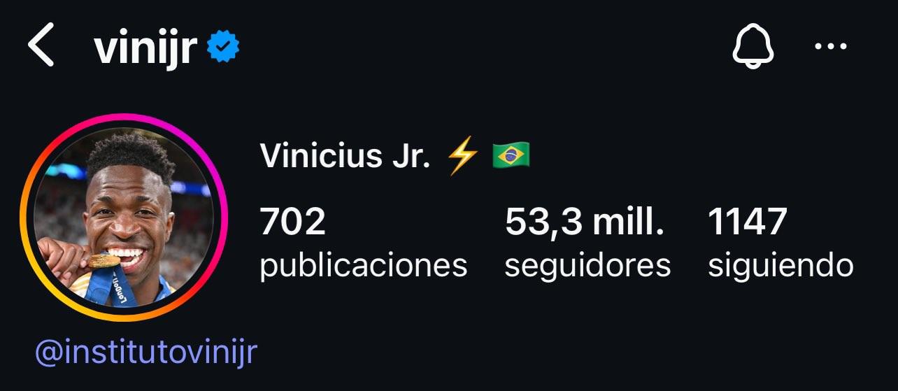 有瓜？維尼修斯刪除了社媒簡介中的皇馬內(nèi)容和置頂?shù)臍W冠照片