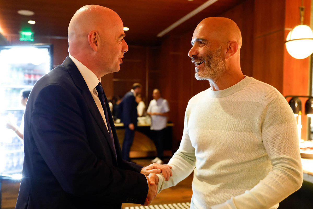 馬雷斯卡現(xiàn)場觀看老東家尤文vs皇馬比賽， 賽后與因凡蒂諾會面